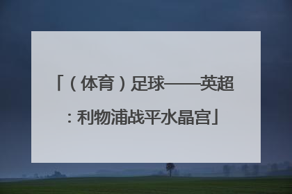 （体育）足球——英超：利物浦战平水晶宫