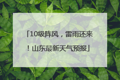 10级阵风，雷雨还来！山东最新天气预报