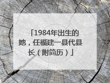 1984年出生的她，任福建一县代县长（附简历）