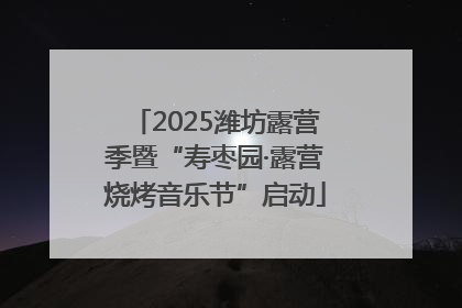 2025潍坊露营季暨“寿枣园·露营烧烤音乐节”启动