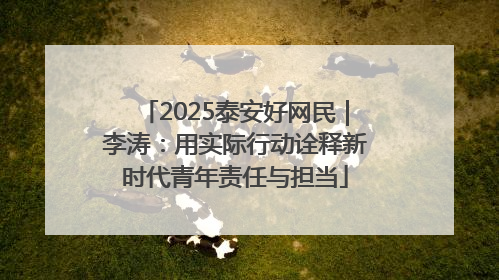 2025泰安好网民｜李涛：用实际行动诠释新时代青年责任与担当