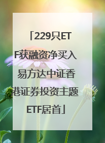 229只ETF获融资净买入 易方达中证香港证券投资主题ETF居首