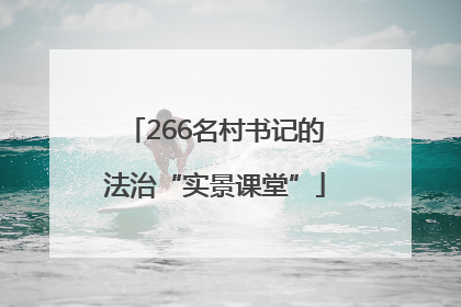 266名村书记的法治“实景课堂”