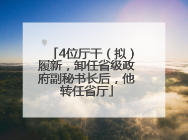 4位厅干（拟）履新，卸任省级政府副秘书长后，他转任省厅