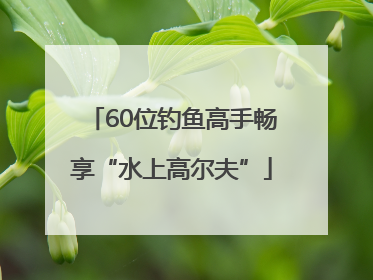 60位钓鱼高手畅享“水上高尔夫”