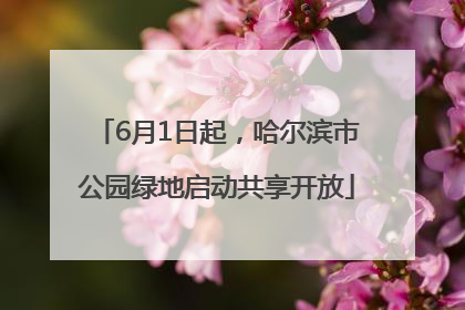 6月1日起，哈尔滨市公园绿地启动共享开放
