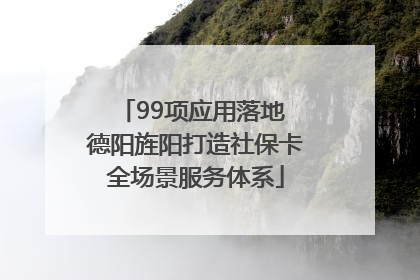 99项应用落地 德阳旌阳打造社保卡全场景服务体系